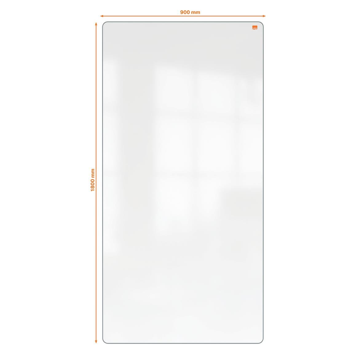 Stor vitwhiteboardtavla Nobo Move & Meet Extratavla 1800x900mm med måttangivelser