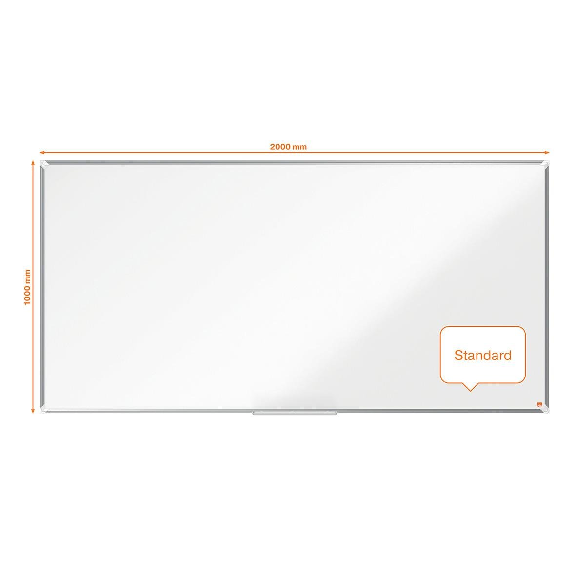 Stor vitwhiteboardtavla Nobo Premium Plus Emalj 2000x1000mm med standardmarkering