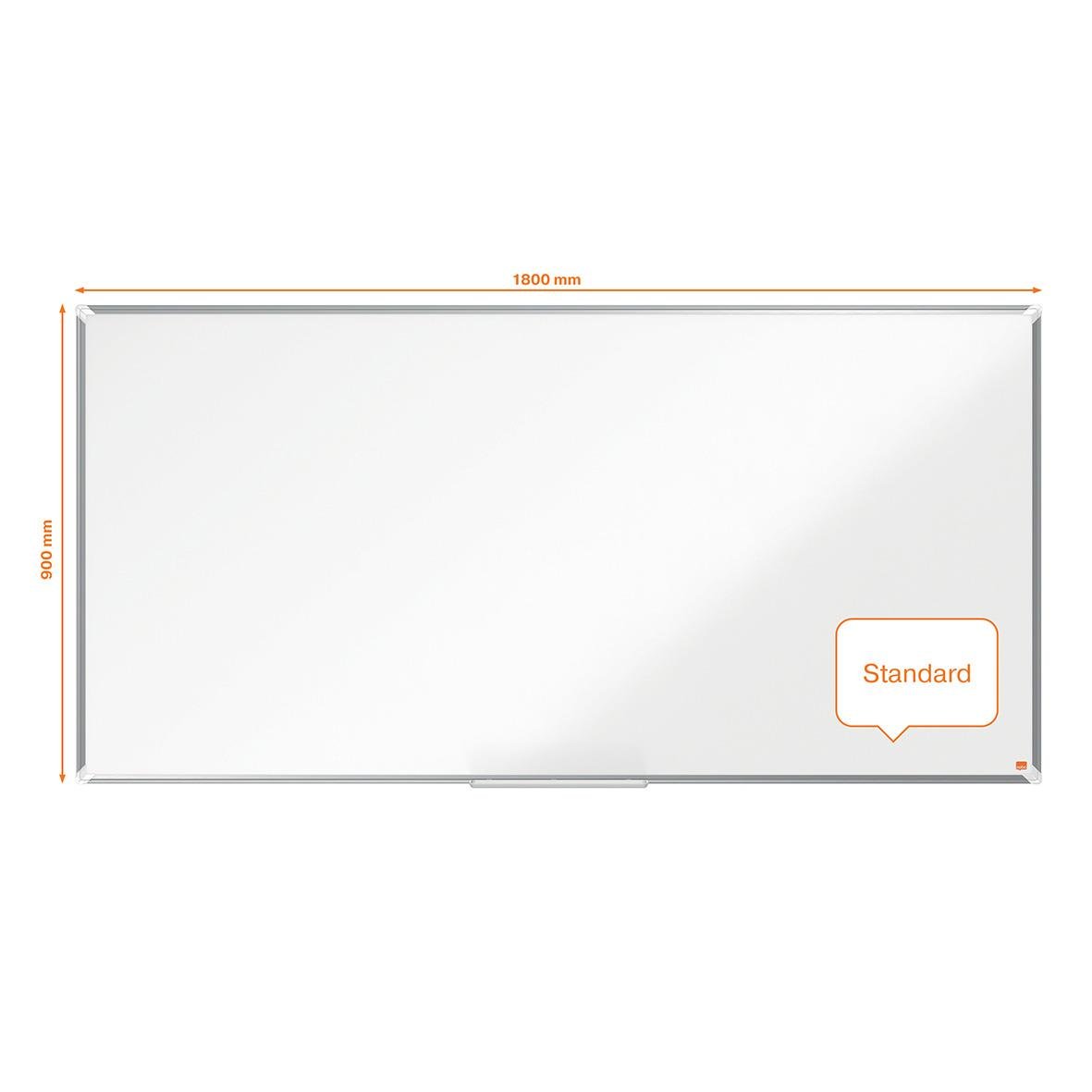 Stor vit whiteboardtavla Nobo Premium Plus Emalj 1800x900mm med standardmärke
