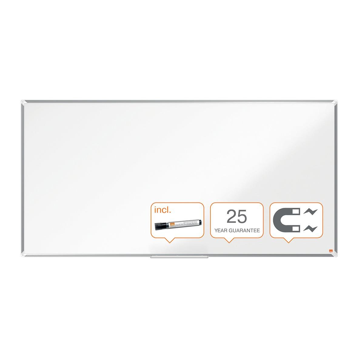 Vitwhiteboard Nobo Premium Plus Emalj 1800x900mm med marker och tillbehör