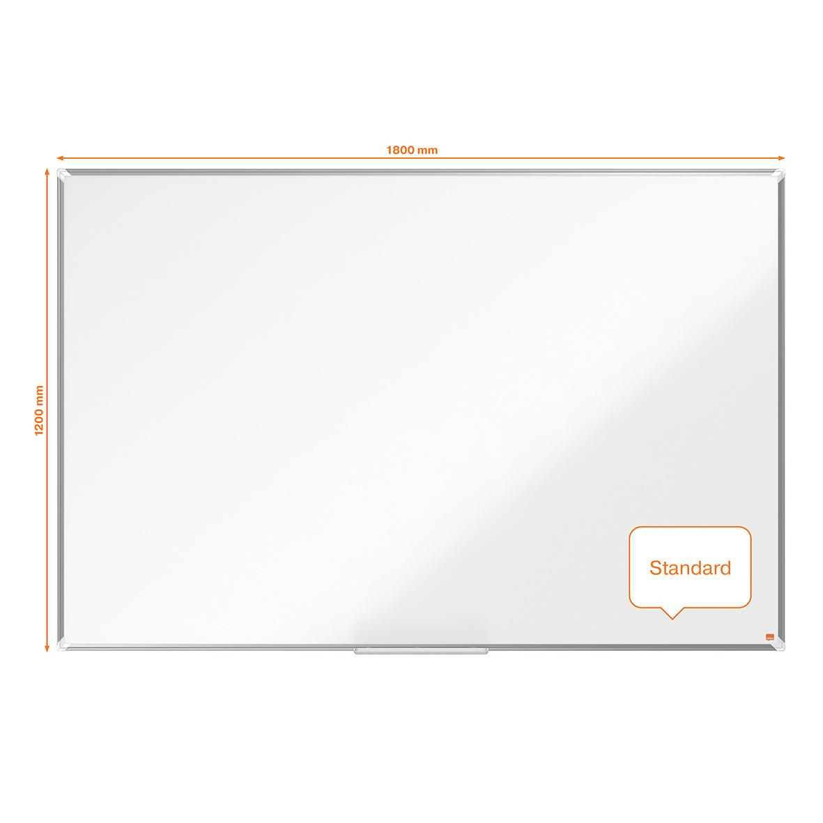 Vitwhiteboard Nobo Premium Plus emalj 1800x1200mm med standard märkning