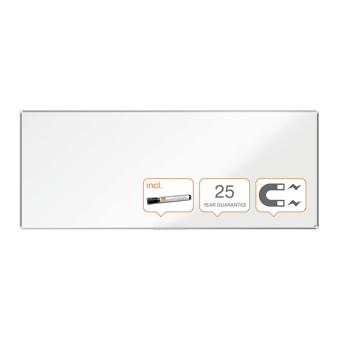 Vitwhiteboard Nobo Premium Plus Emalj 3000x1200mm med tillbehör och 25 års garanti