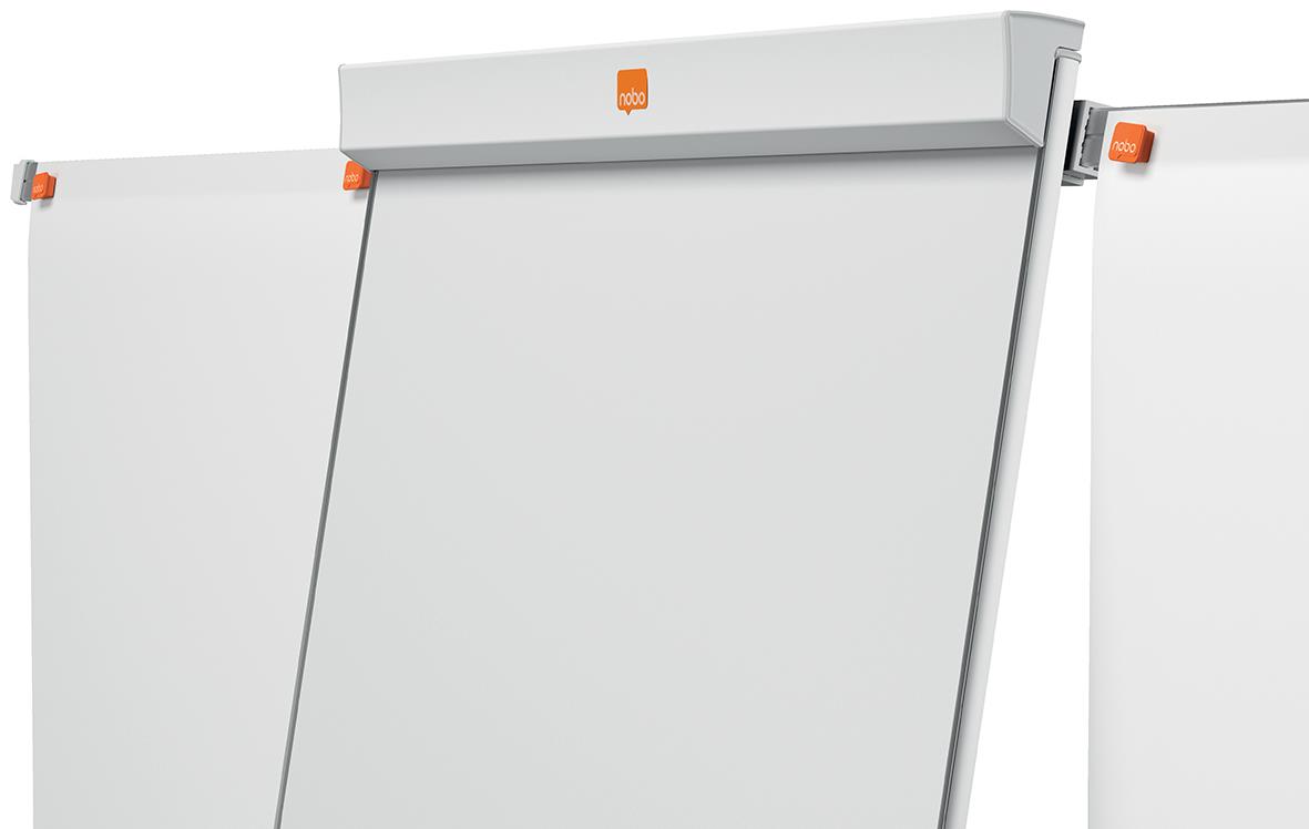 Blädderblocksställ Nobo Classic i vitt med orange detaljer