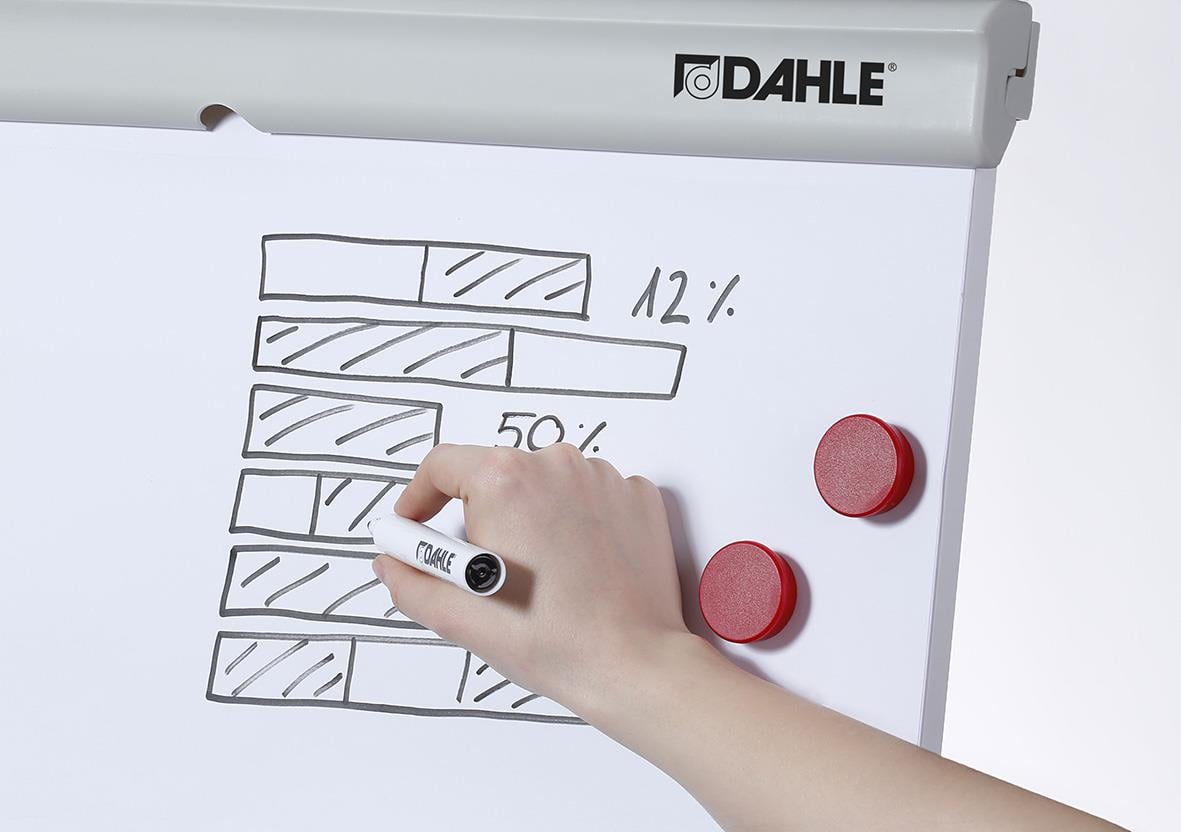 Blädderblocksställ Dahle Team Magnetisk På Hjul med 2 armar och whiteboardyta