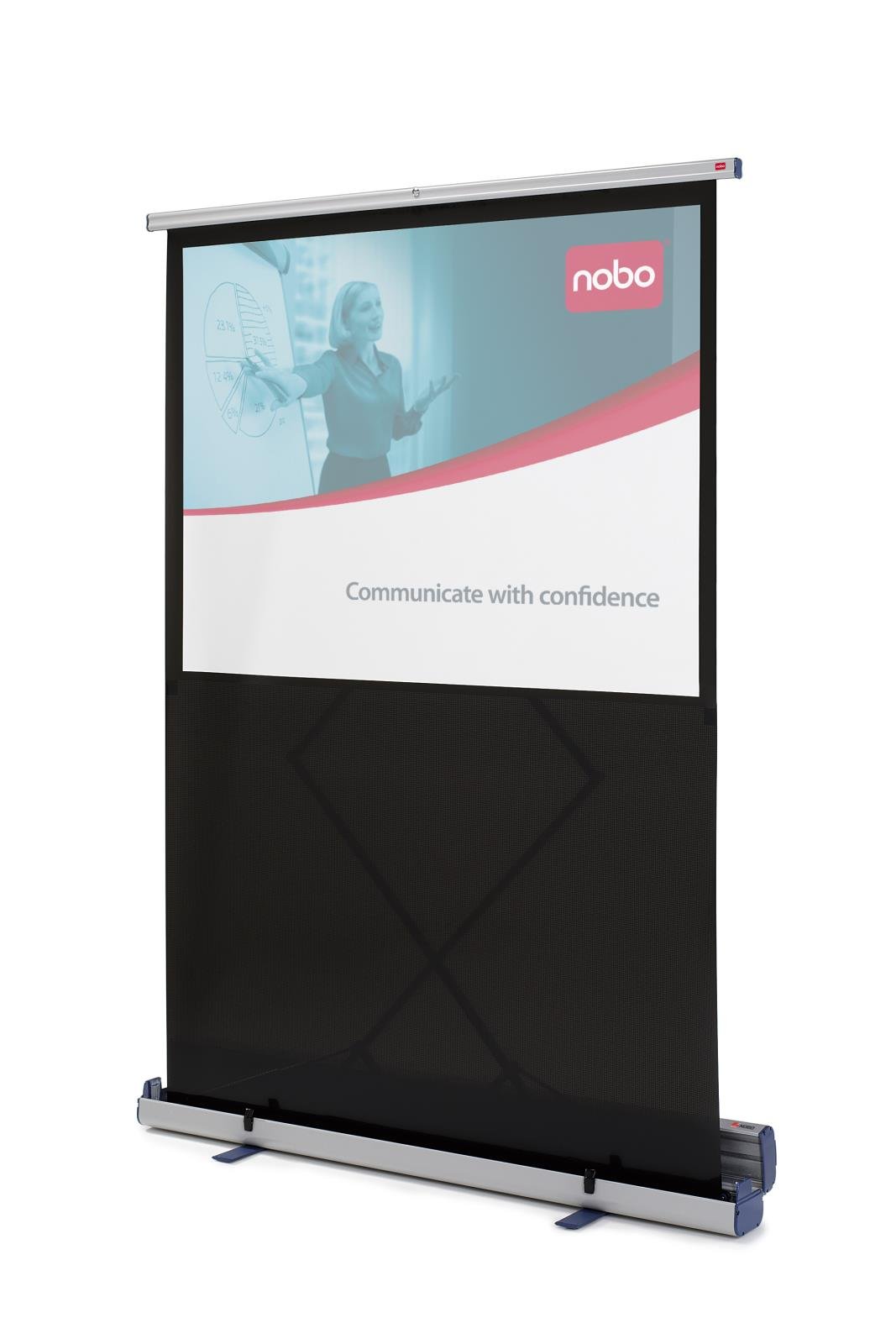Bärbar projektorduk Nobo golv 1620x1220mm på stativ