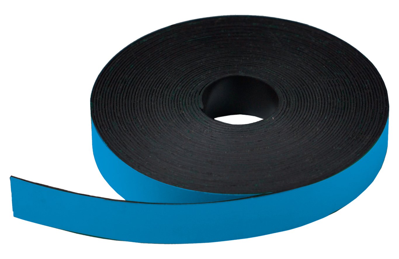Blå magnetremsa i rulle, flexibel och självhäftande