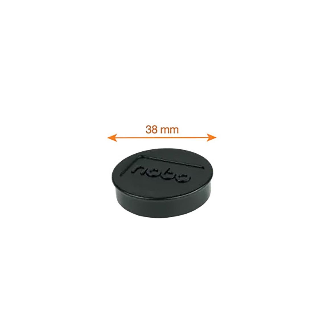 Svart magnet Nobo 38 mm oval form