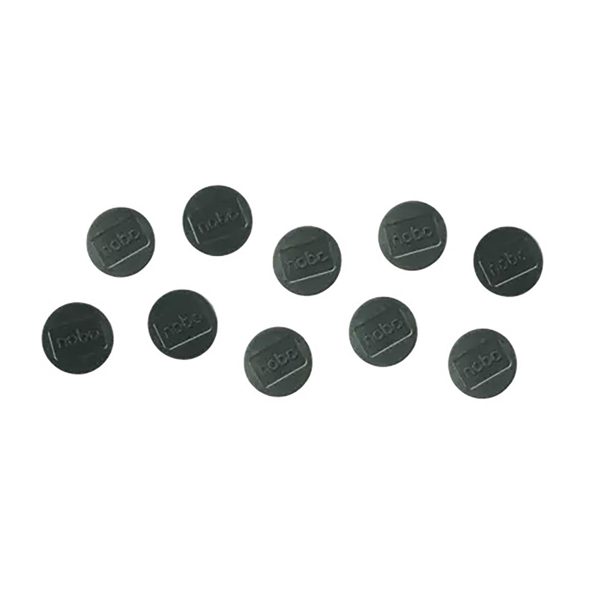 Svarta magnetnobo 38mm i grupp, små runda magneter