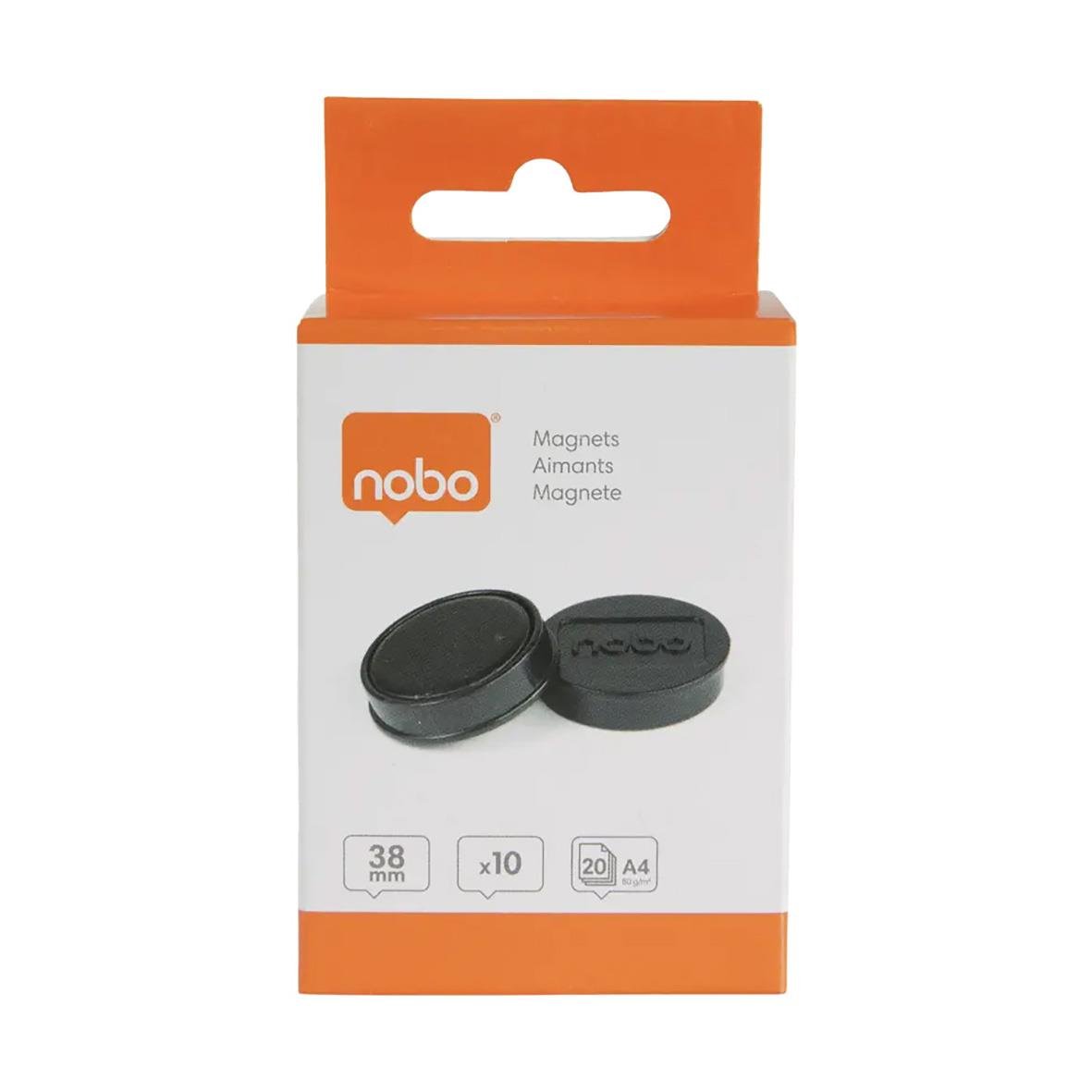Svart magnet Nobo 38mm i förpackning
