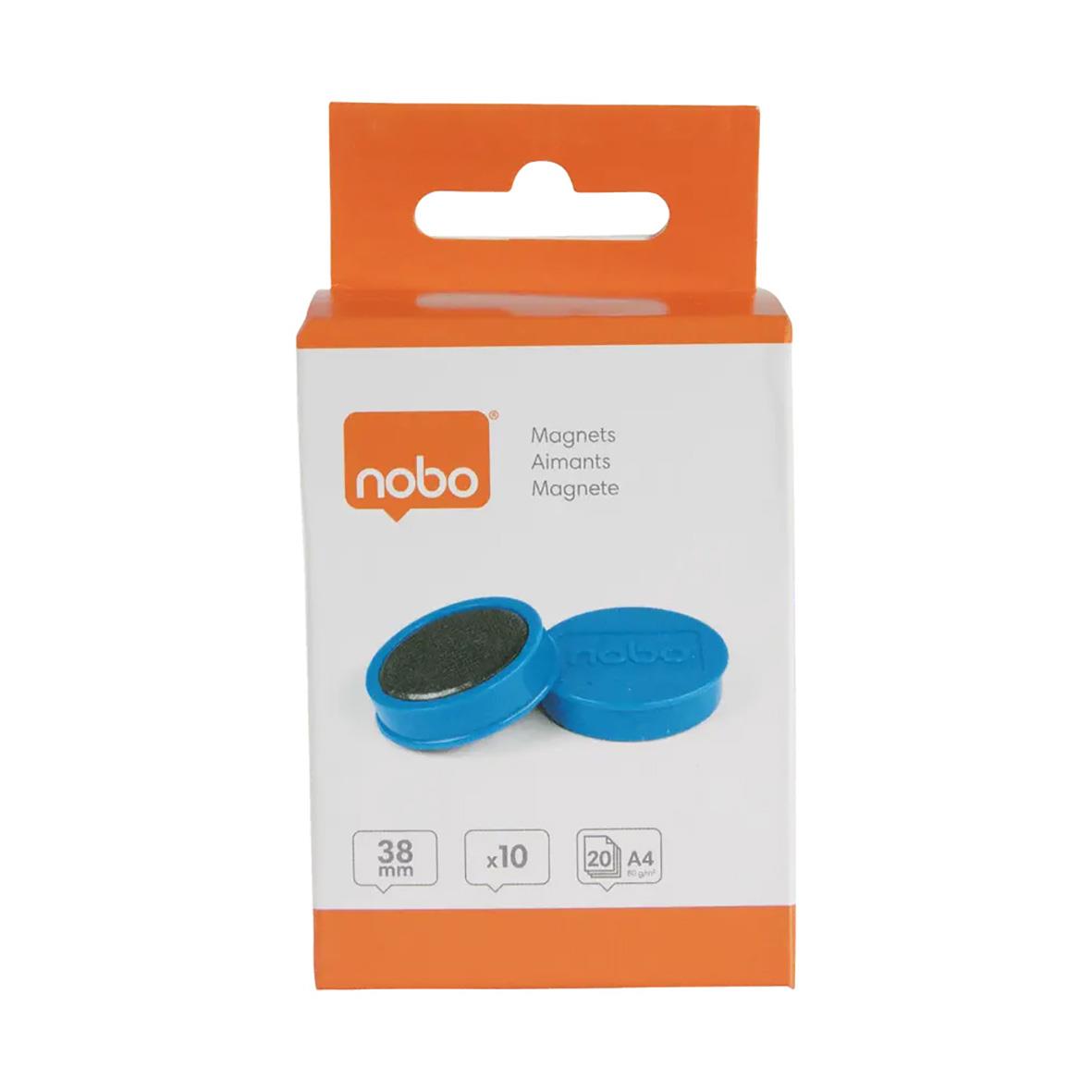 Blå magnet Nobo 38mm i förpackning