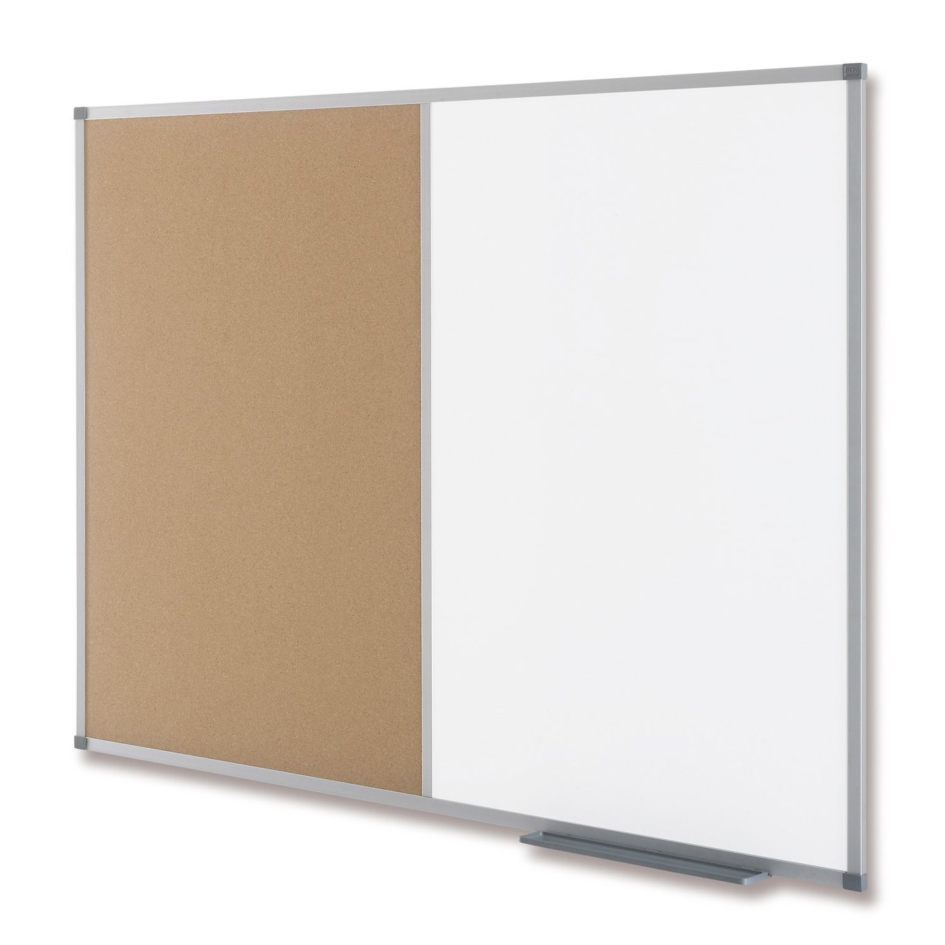 Anslagstavla kombi vit/kork 120x90cm med vit och korkyta