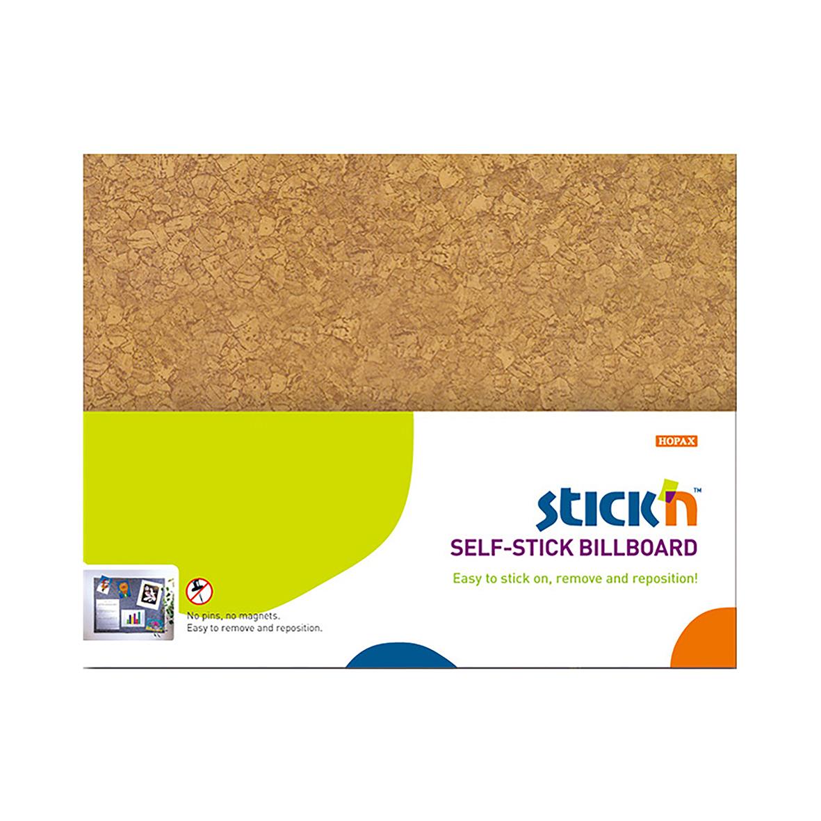 Brun självhäftande anslagstavla 58x46cm med Post-it klisterlappar