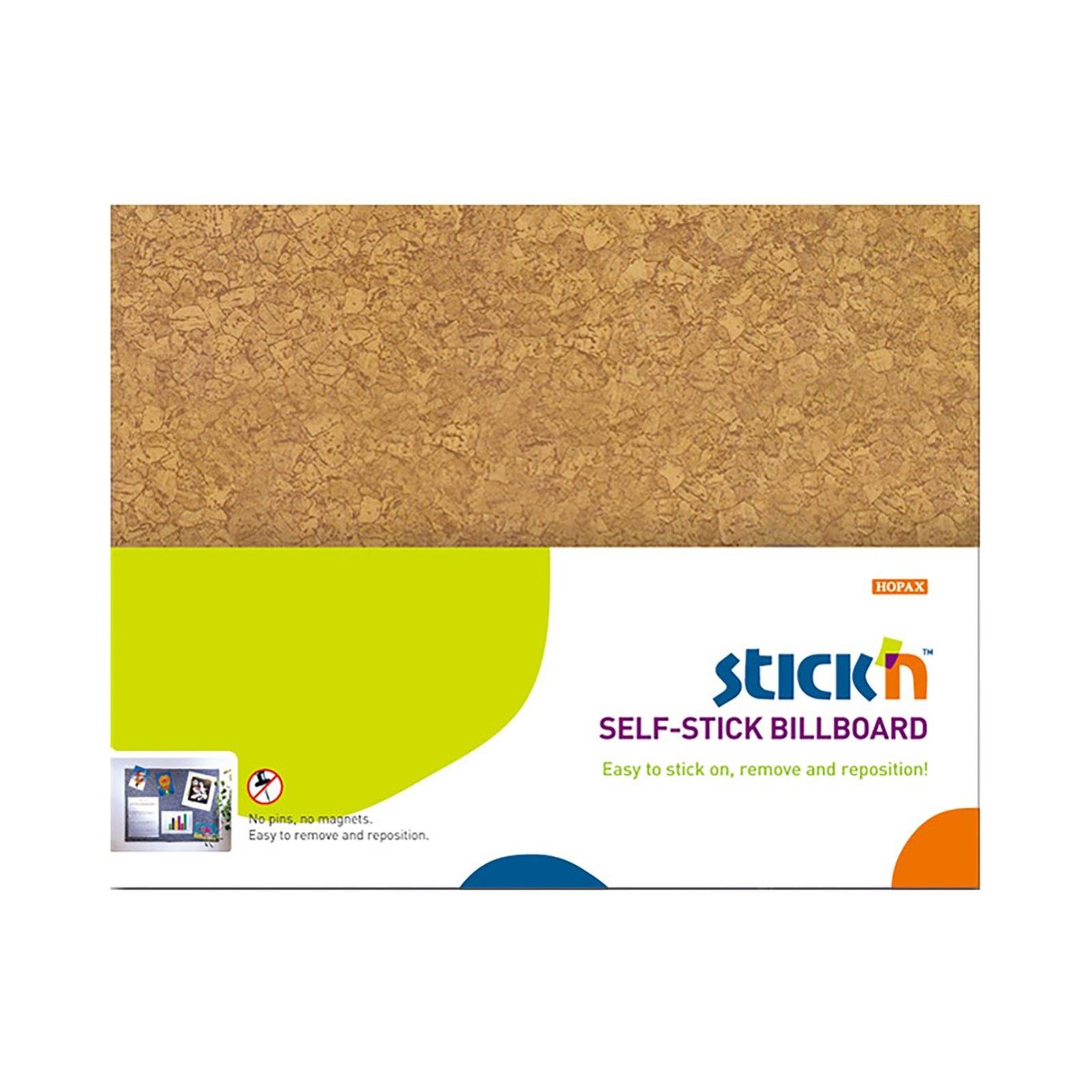 Brun självhäftande anslagstavla 58x46cm med Post-it klisterlappar