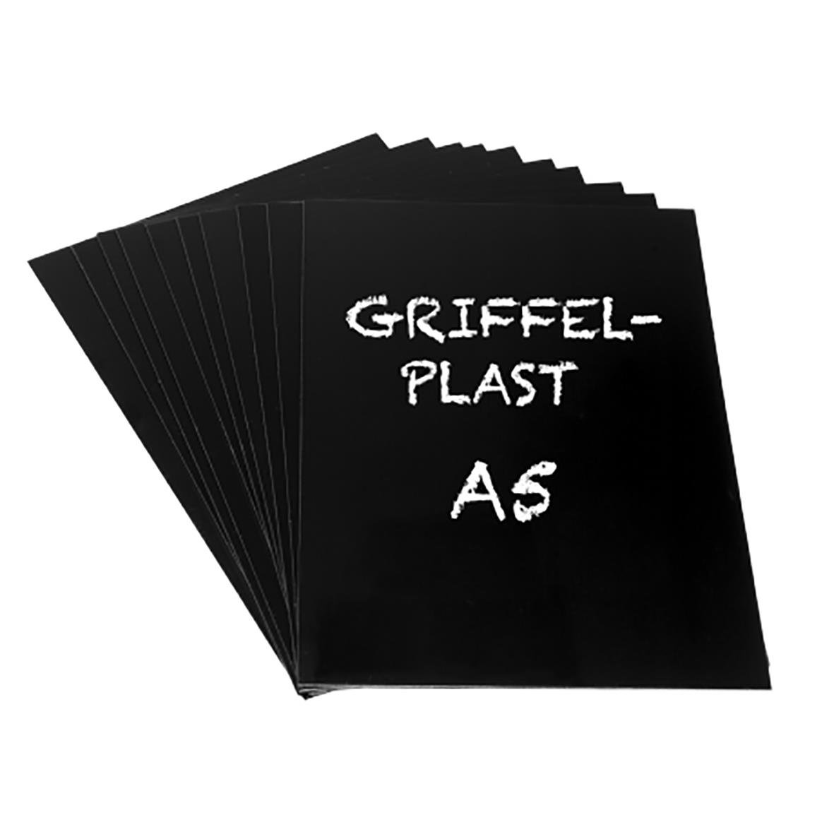Svarta griffelplaster i A5-storlek staplade