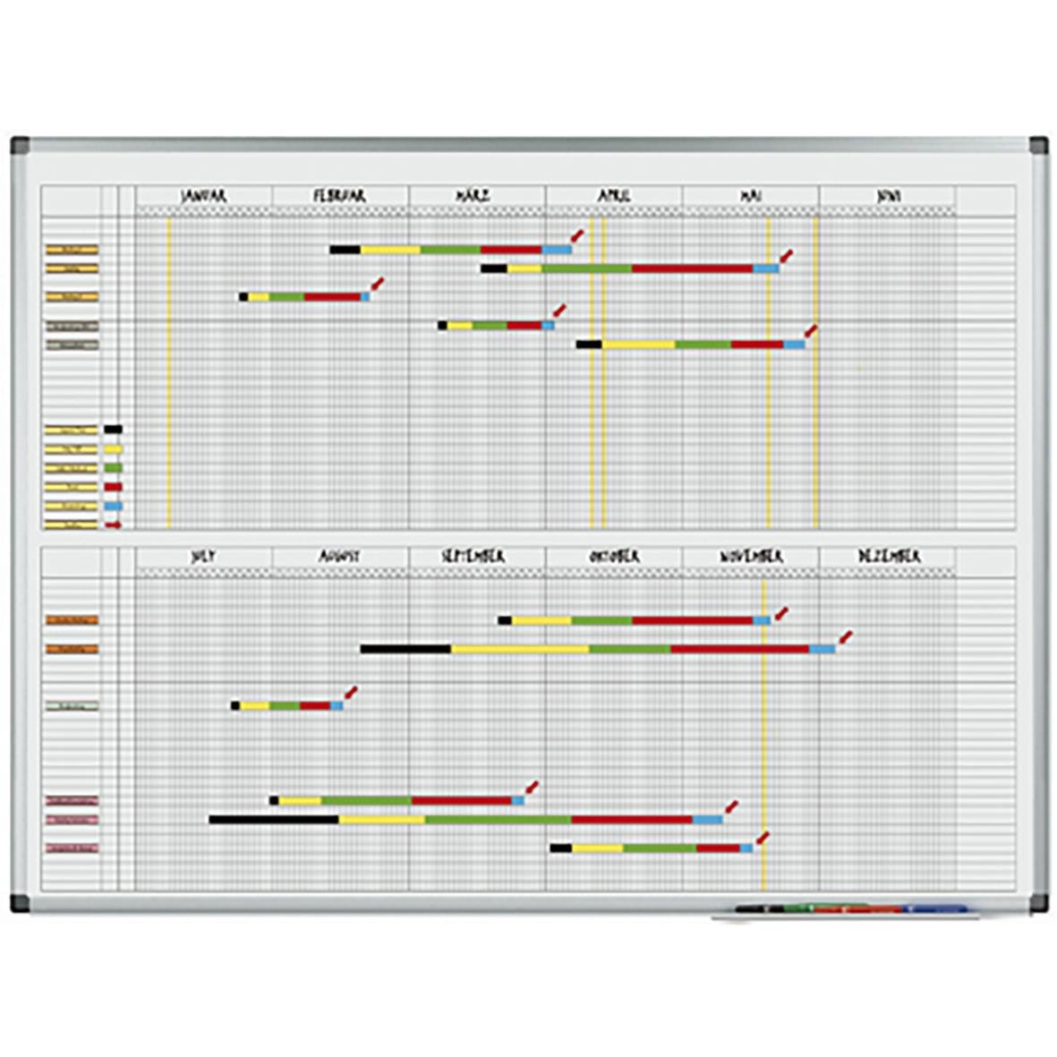 Planeringstavla Legamaster Årsplan 90x120cm med månads- och veckoplanering