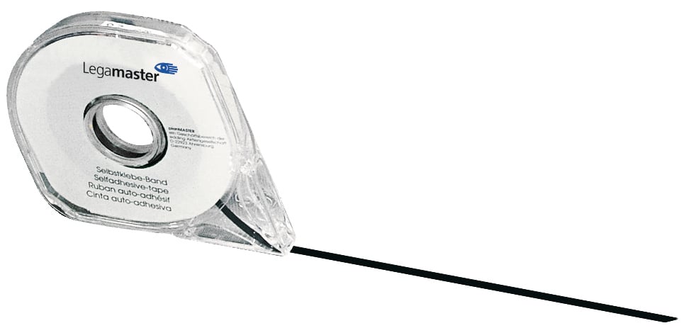 Svart uppdelningsband Legamaster 2,5mm x 16m i plastbehållare
