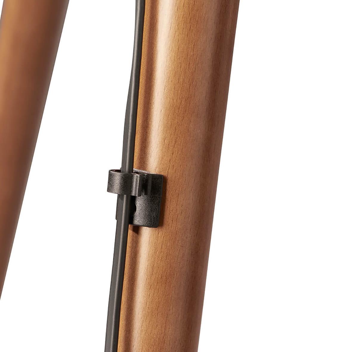 TV-stativ i trädesign för golv, passar upp till 65 tum, med justerbar höjd och stabil konstruktion