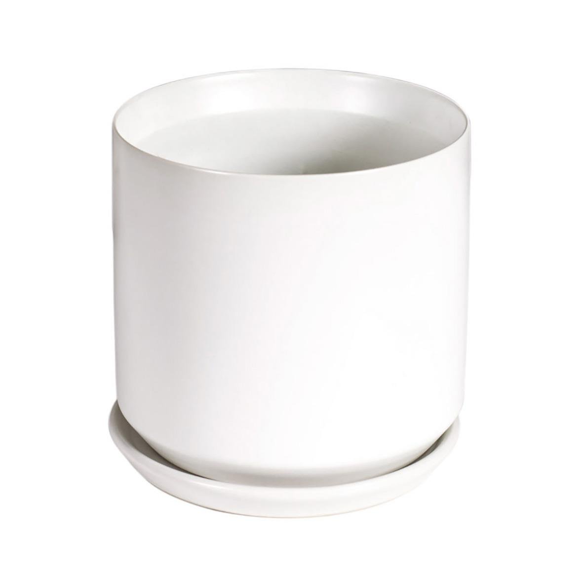 Vit kruka Palermo med höjd 180mm och 4L volym