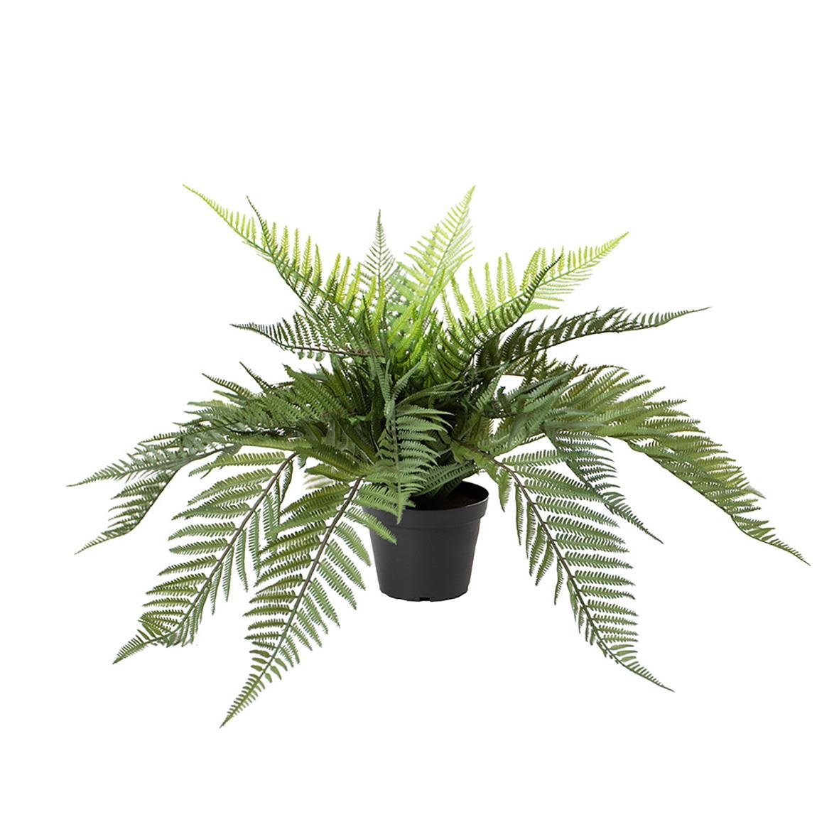 Konstgjord växt ormbunke i svart kruka, höjd 350mm