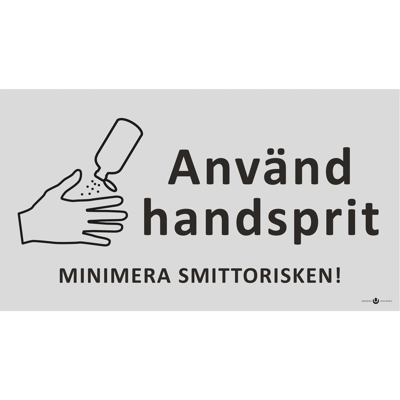 Dekal "Använd Handsprit" 180x100 mm