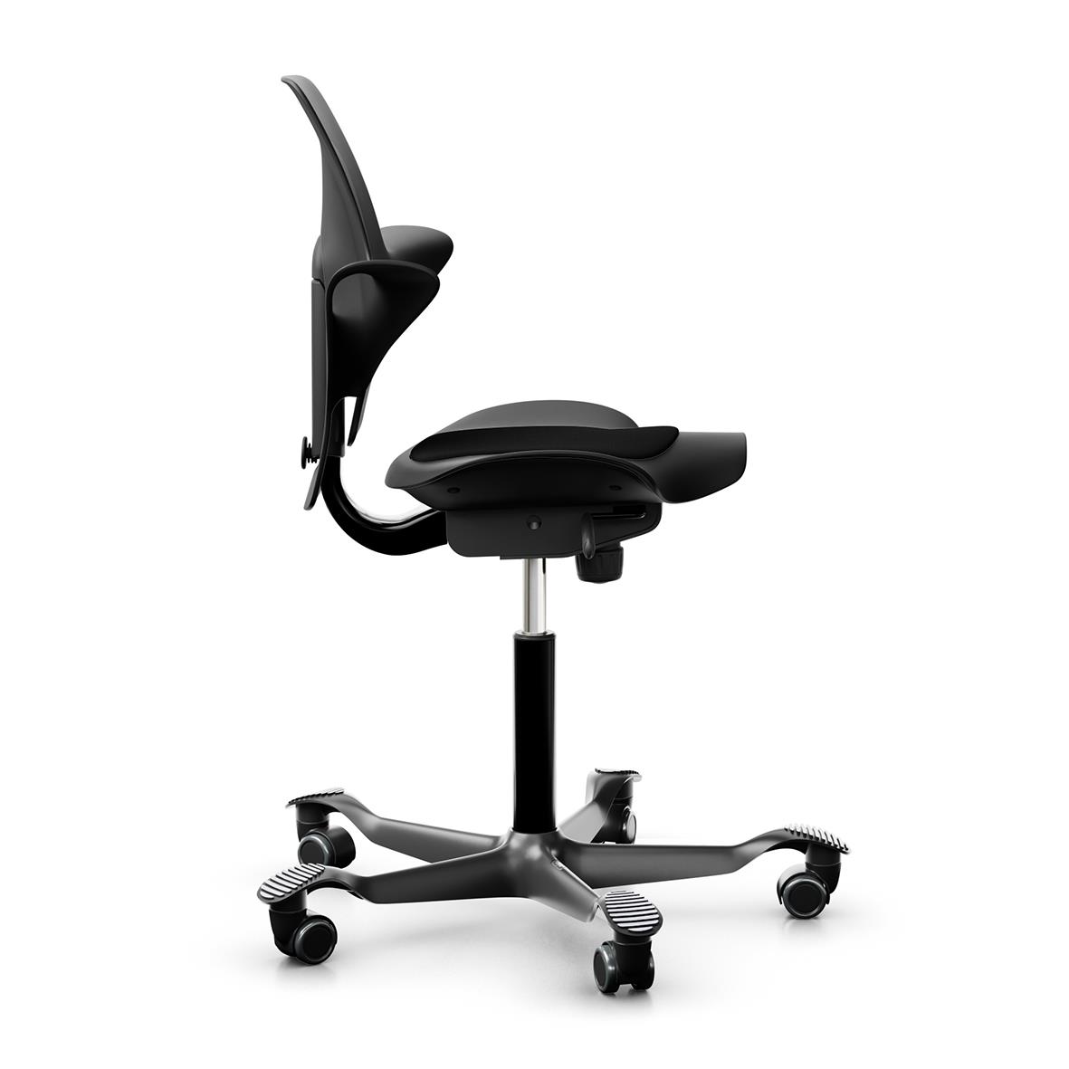 Svart kontorsstol Håg Capisco Puls 8010 med justerbar rygg och hjul