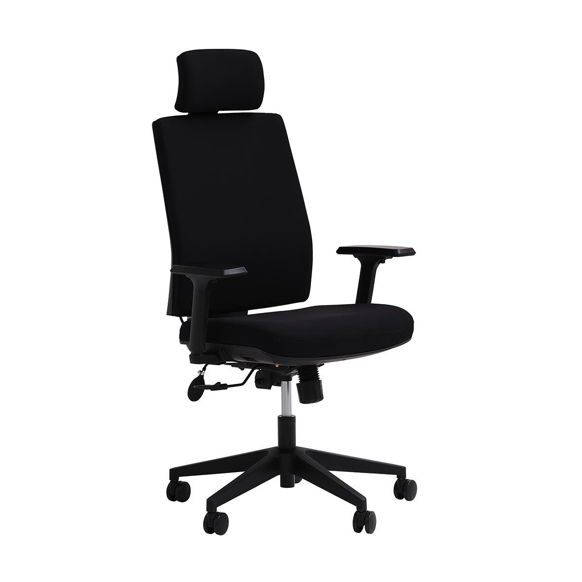 Svart kontorsstol Lotus Adenau XL med justerbart ryggstöd och hjul