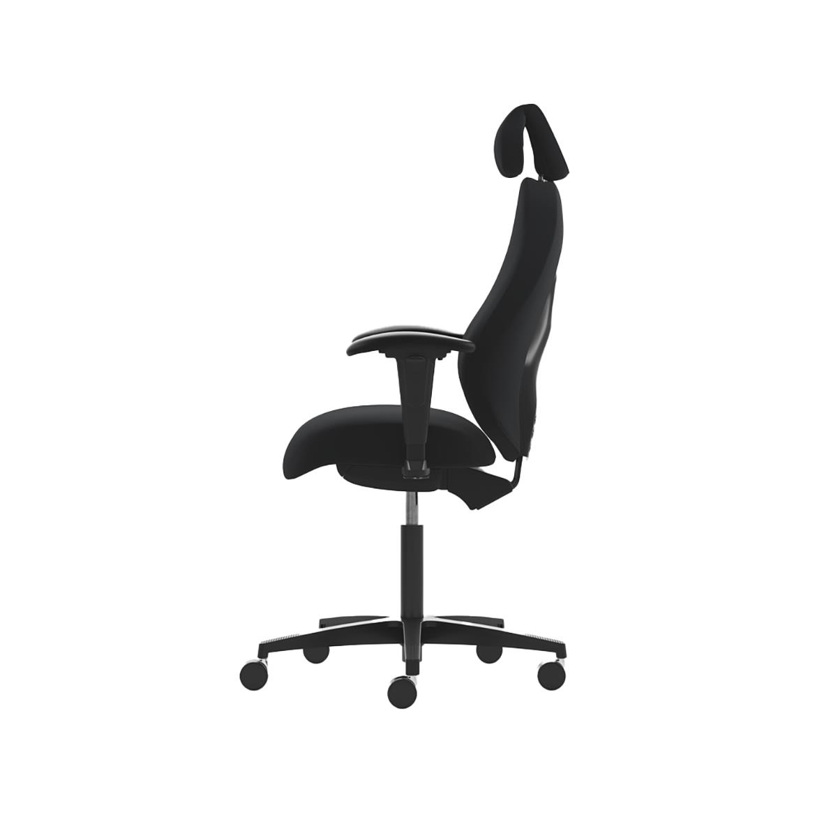 Svart kontorsstol Malmstolen Active R3 med högt nackstöd och justerbar höjd