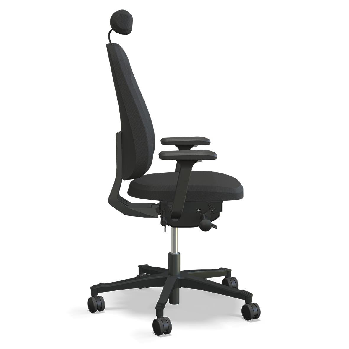 Svart kontorsstol Höganäs 280 med nackstöd och konstläder