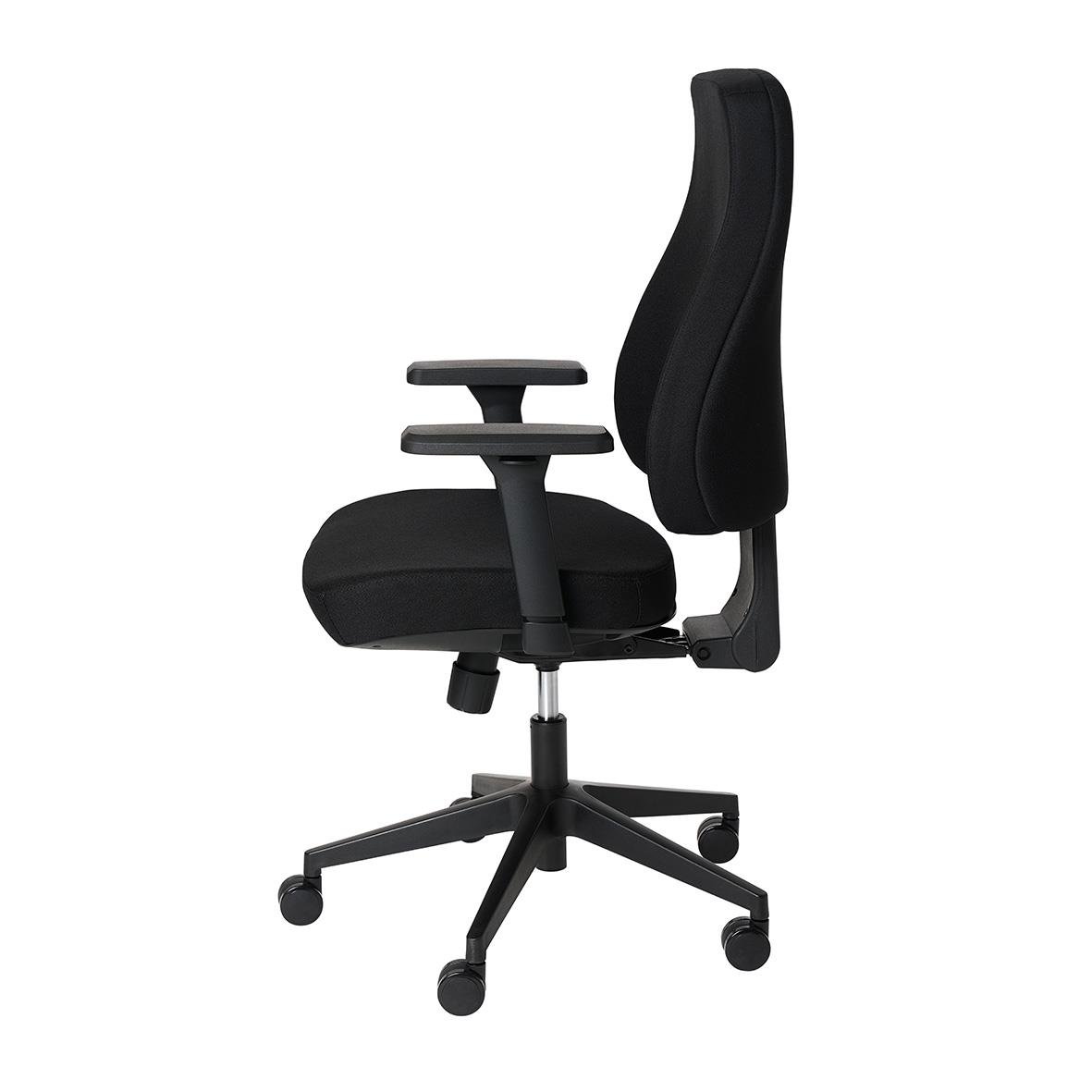 Svart kontorsstol Sun-Flex Officechair MB med hög rygg och justerbara armstöd
