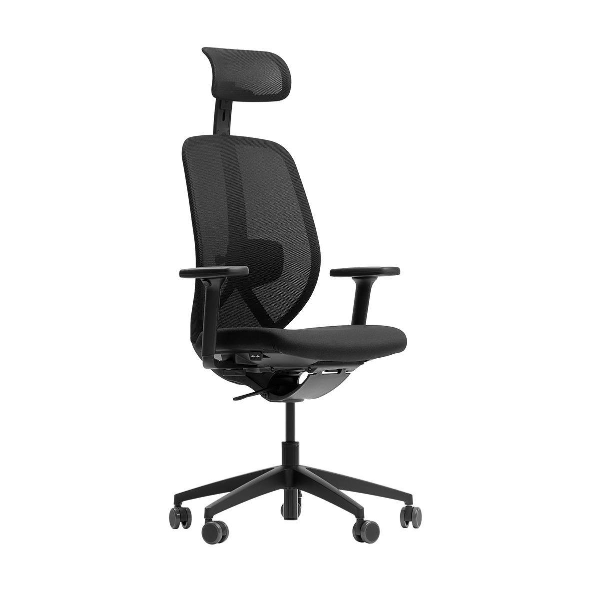 Svart kontorsstol Lanab Solbacka med nackstöd och justerbara armstöd