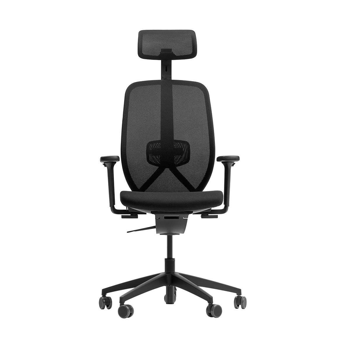 Svart kontorsstol Lanab Solbacka med nackstöd och justerbara armstöd