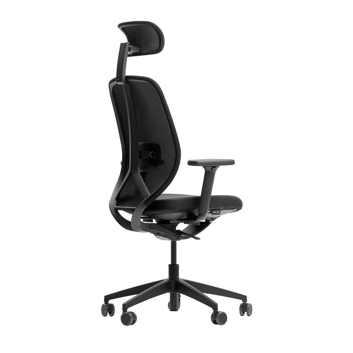 Svart kontorsstol Lanab Solbacka med nackstöd och justerbar armstöd