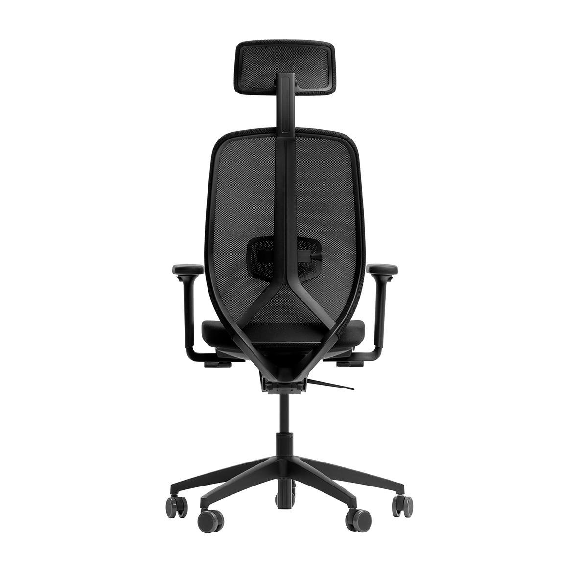 Svart kontorsstol Lanab Solbacka med nackstöd och justerbara armstöd