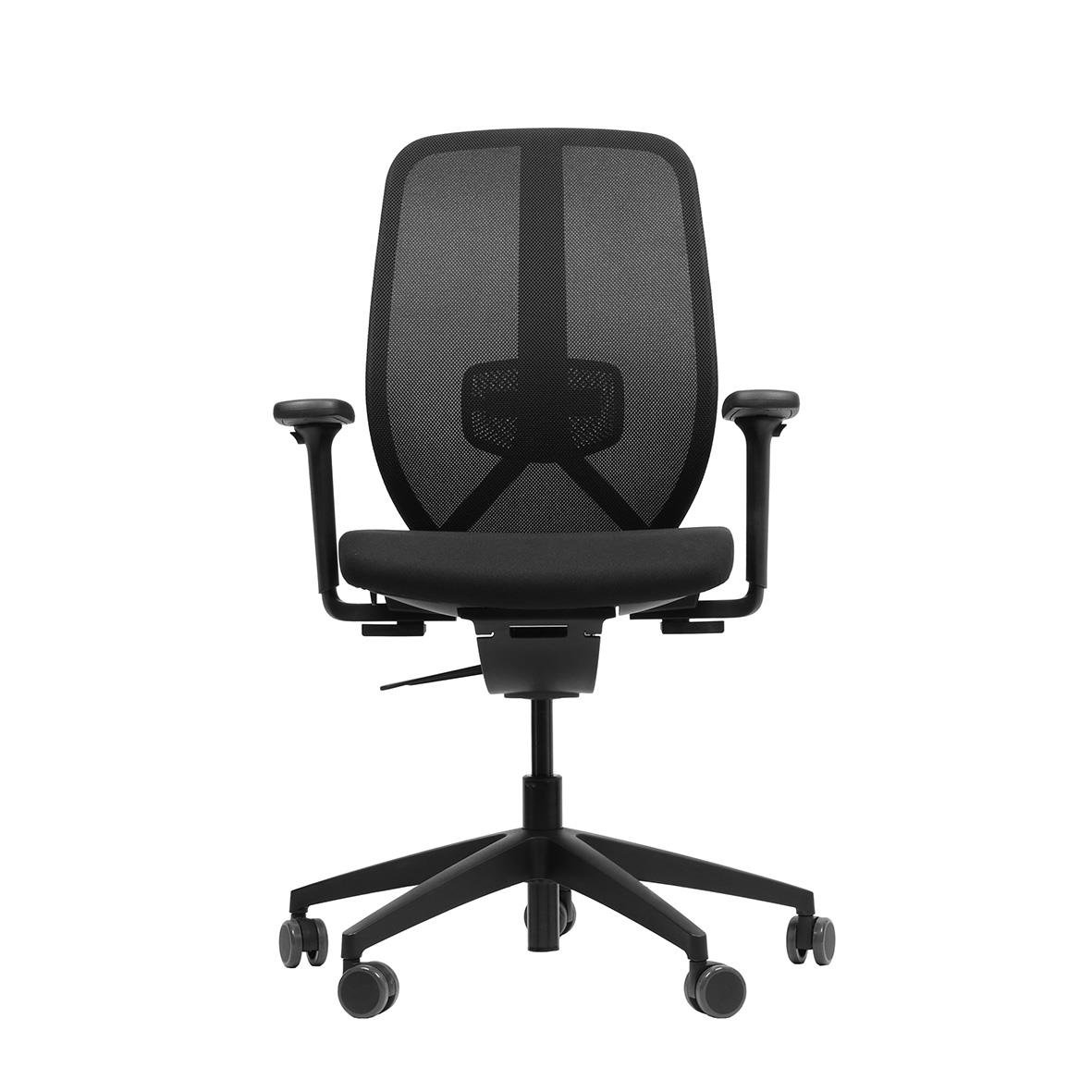 Svart kontorsstol Lanab Solbacka med mesh rygg och justerbara armstöd