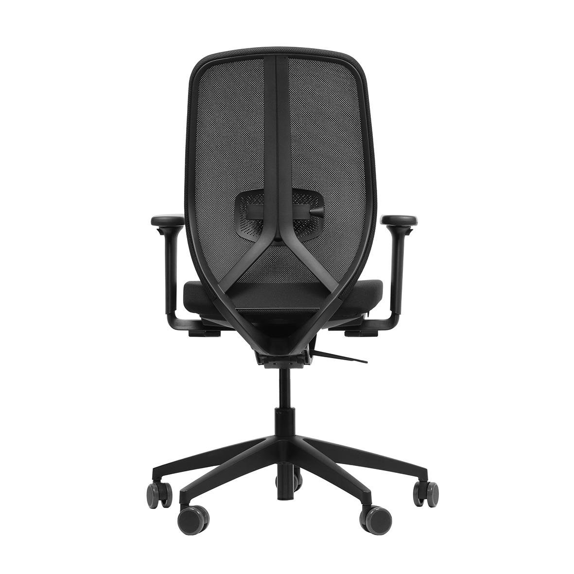 Svart kontorsstol Lanab Solbacka med mesh ryggstöd och justerbara armstöd