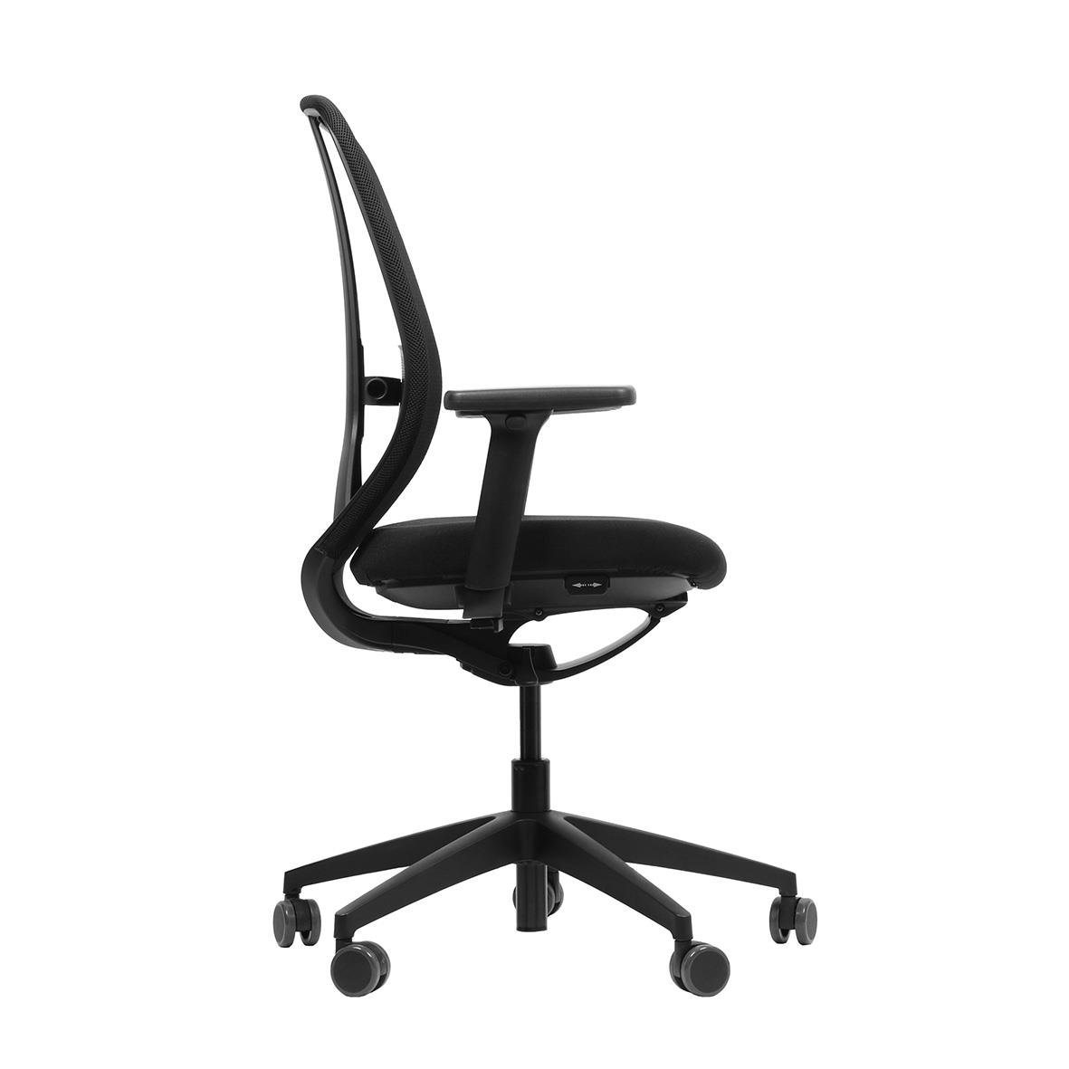 Svart kontorsstol Lanab Solbacka med ryggstöd och hjul