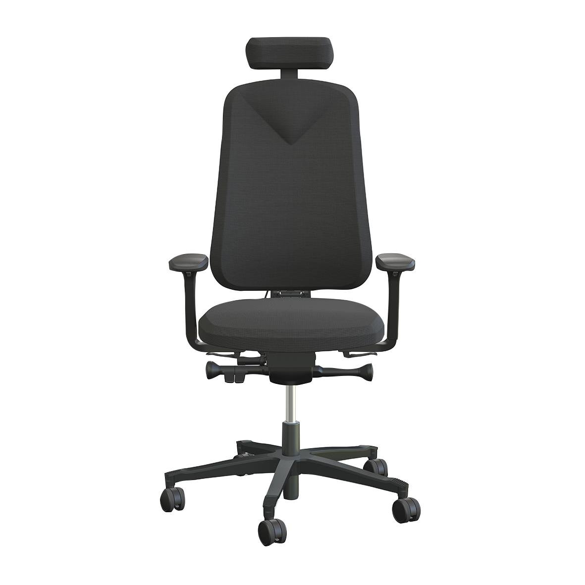 Kontorsstol Höganäs 290 Large med nackstöd i svart konstläder