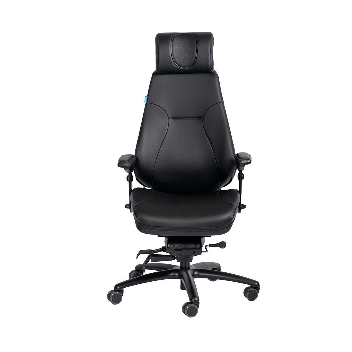 Svart kontorsstol Be-Ge Frapett 852 med justerbar nackstöd och armstöd