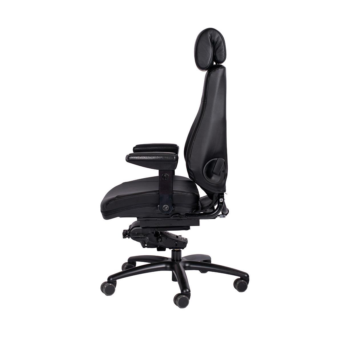 Svart kontorsstol Be-Ge Frapett 852 med justerbart nackstöd och armstöd