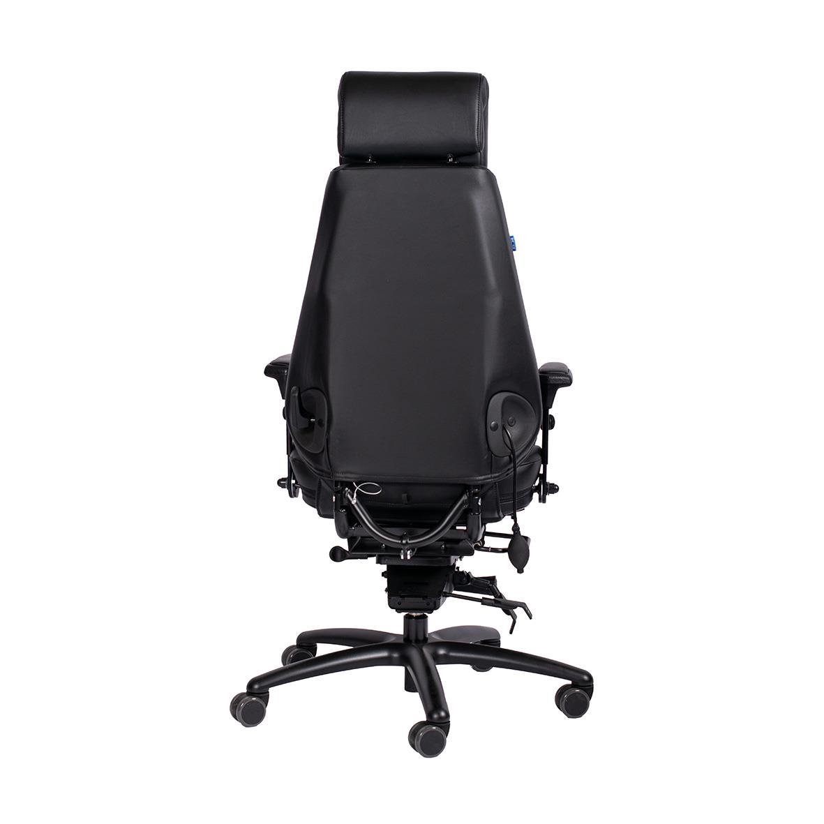 Svart kontorsstol Be-Ge Frapett 852 24H i konstläder med hjul och justerbar funktion