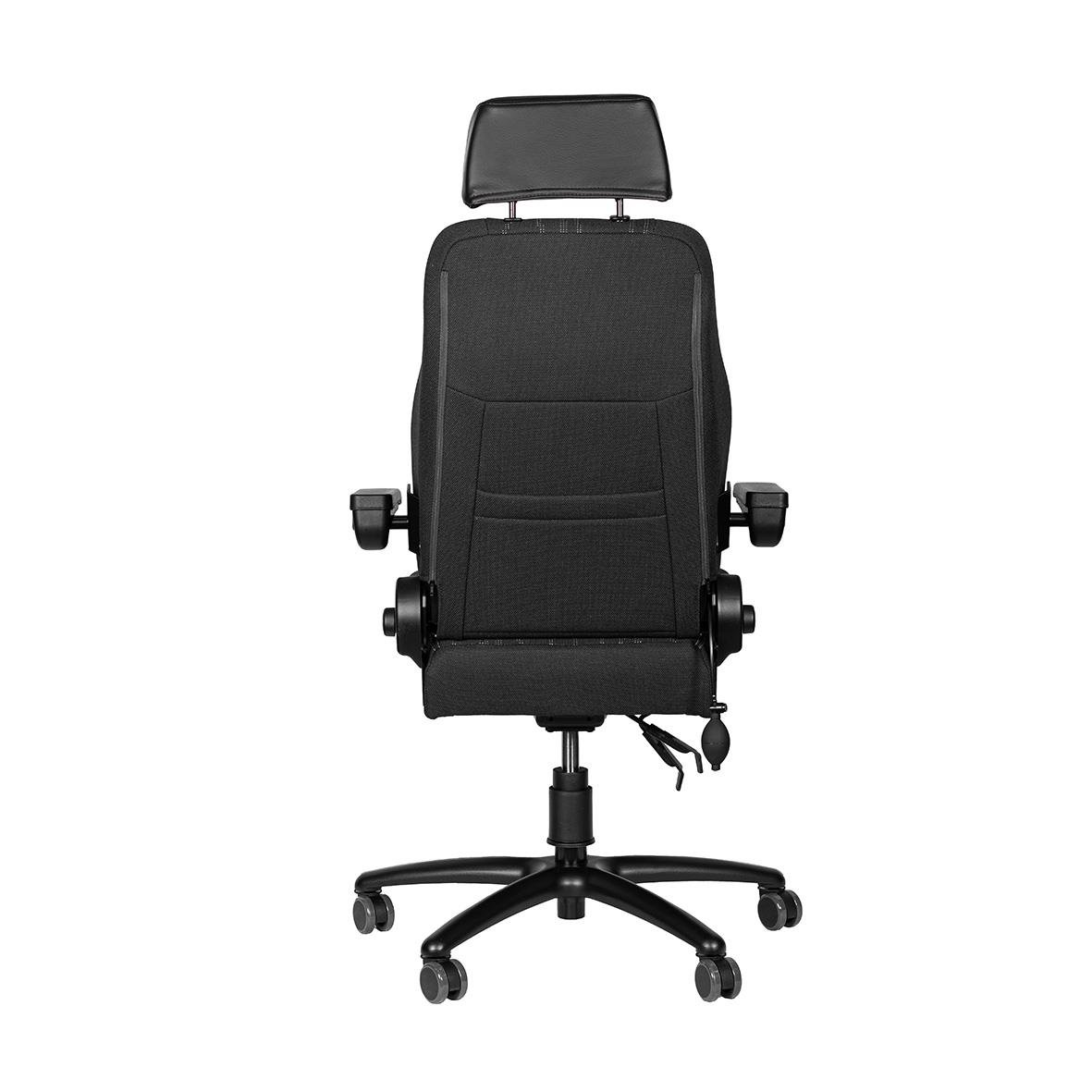 Svart kontorsstol Be-Ge Frapett 9080 CL Syncrogunga Vogue med justerbar höjd och nackstöd