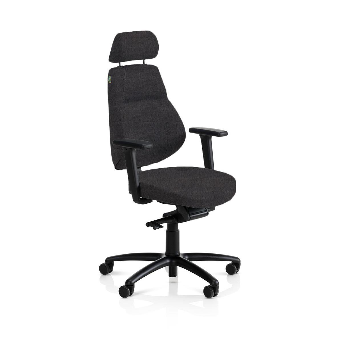 Svart kontorsstol Be-Ge Frapett Sverige 820 med justerbar höjd och ryggstöd