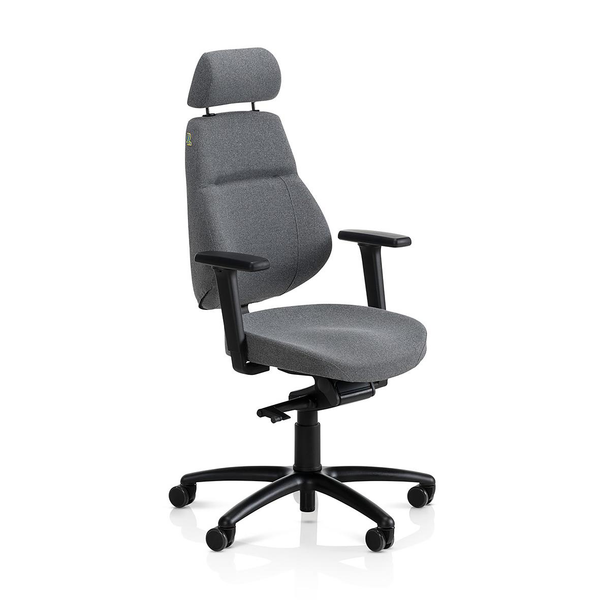 Grå kontorsstol Be-Ge Frapett Sverige med justerbar höjd och hjul