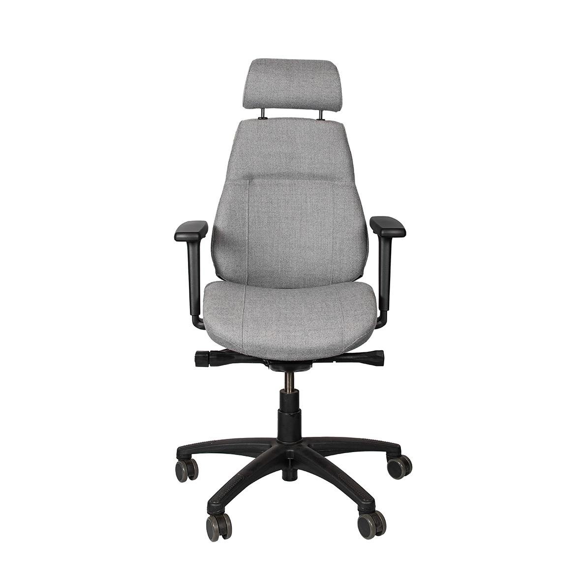 Kontorsstol Be-Ge Frapett Sverige, modell 818, grå, med justerbar höjd och armstöd