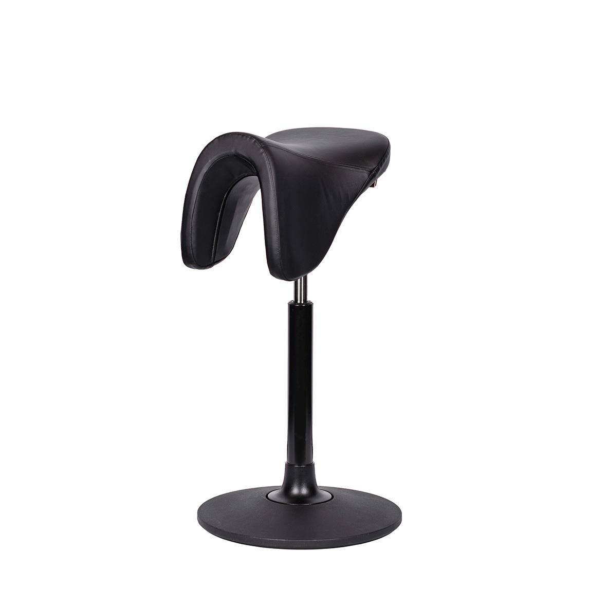 Svart sadelstol med balansfot och ergonomisk design
