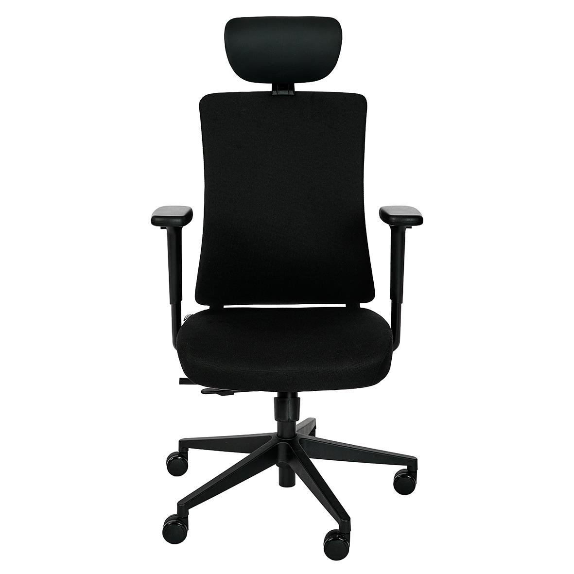 Svart kontorsstol Sun-Flex Officechair EB med justerbar nackstöd och armstöd