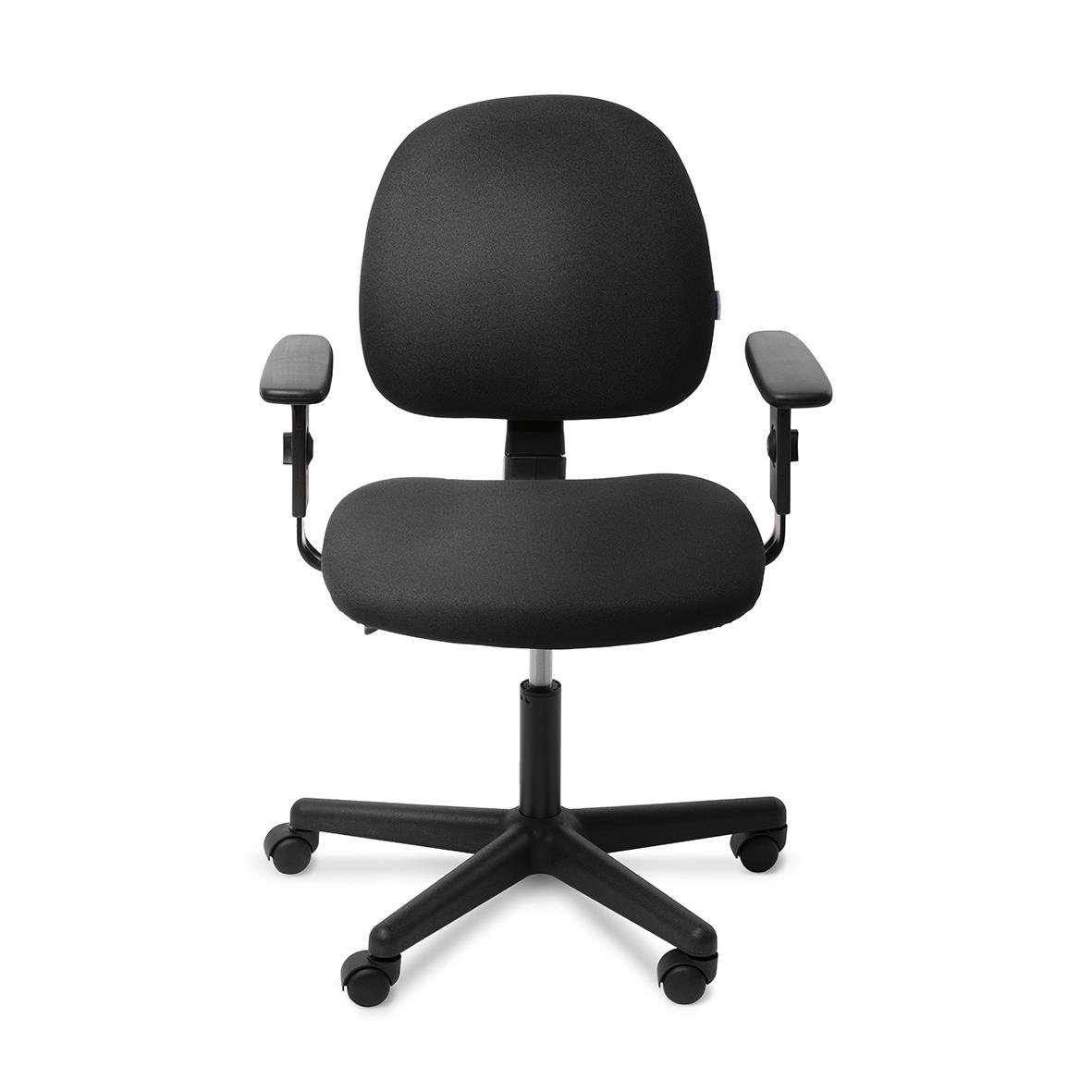 Svart kontorsstol Lanab Jenna Low med justerbara armstöd och hjul
