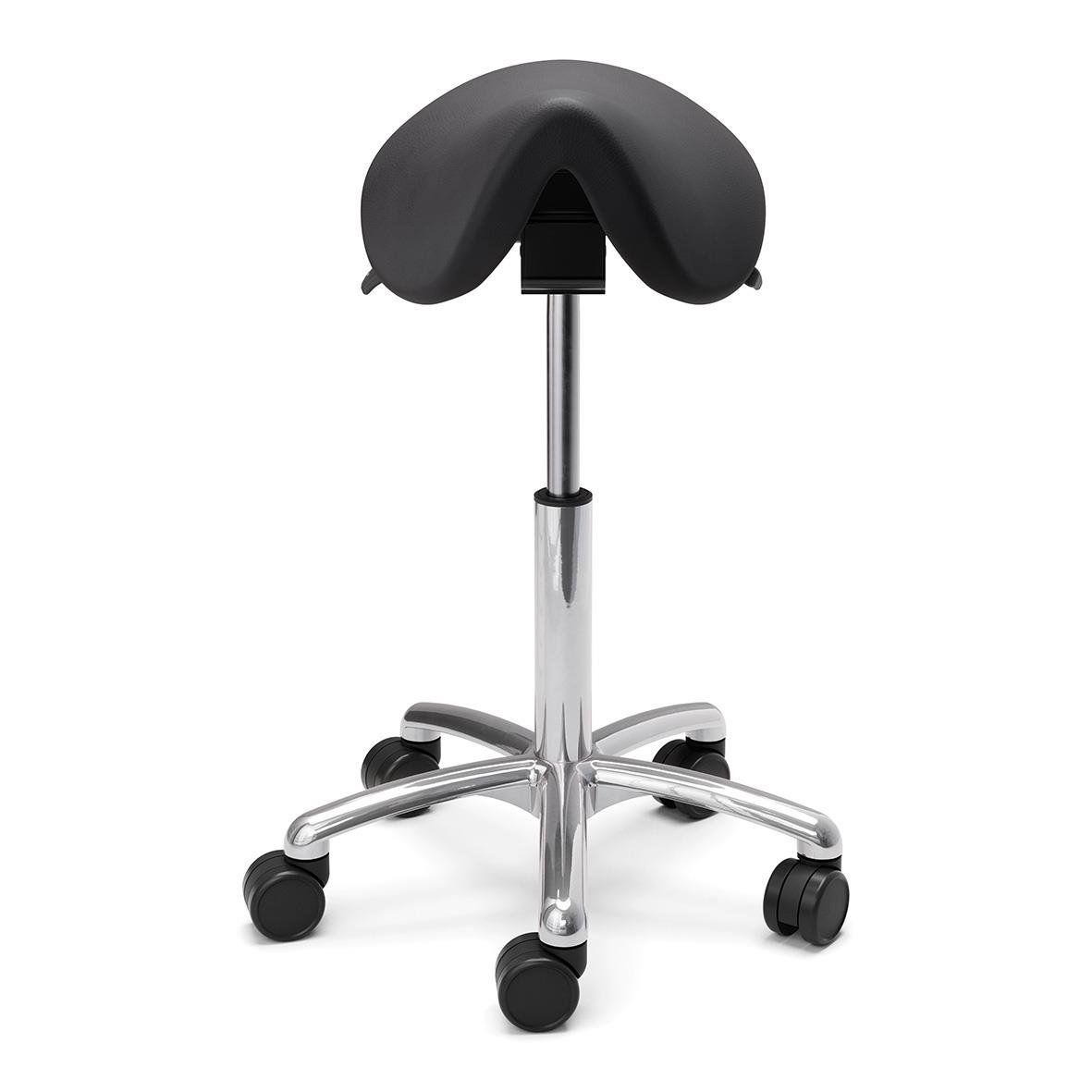 Svart sadelstol Lanab Polo S Std med konstläder och hjul