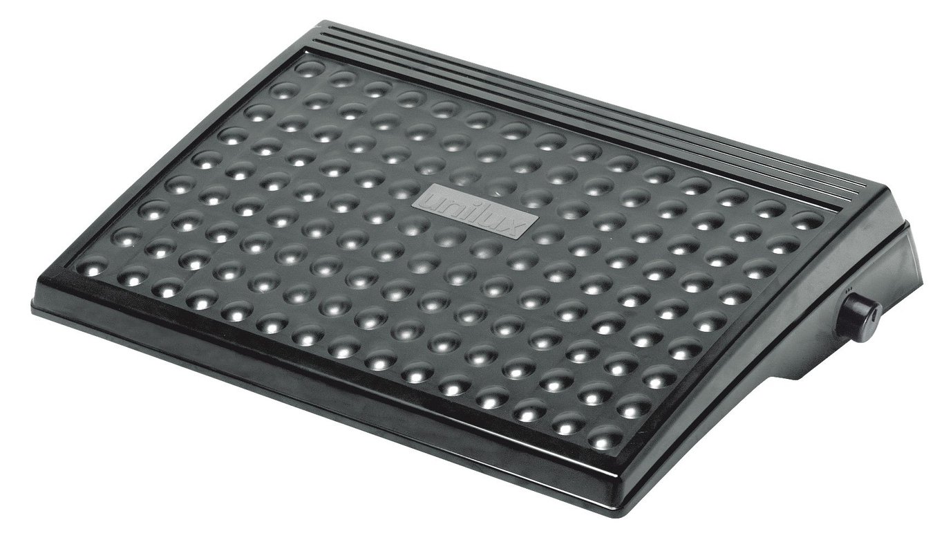 Svart fotstöd Unilux Origin med gummidynor och justerbar kant