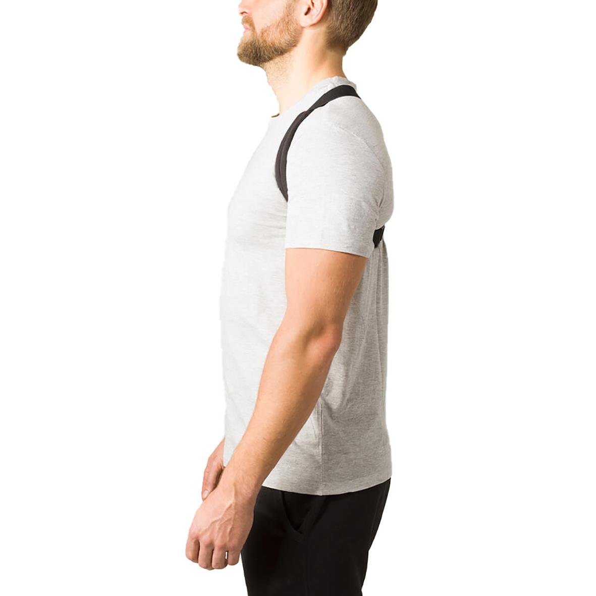 Man bär ett hållningsband på ryggen, visar hållning och stöd för ryggen